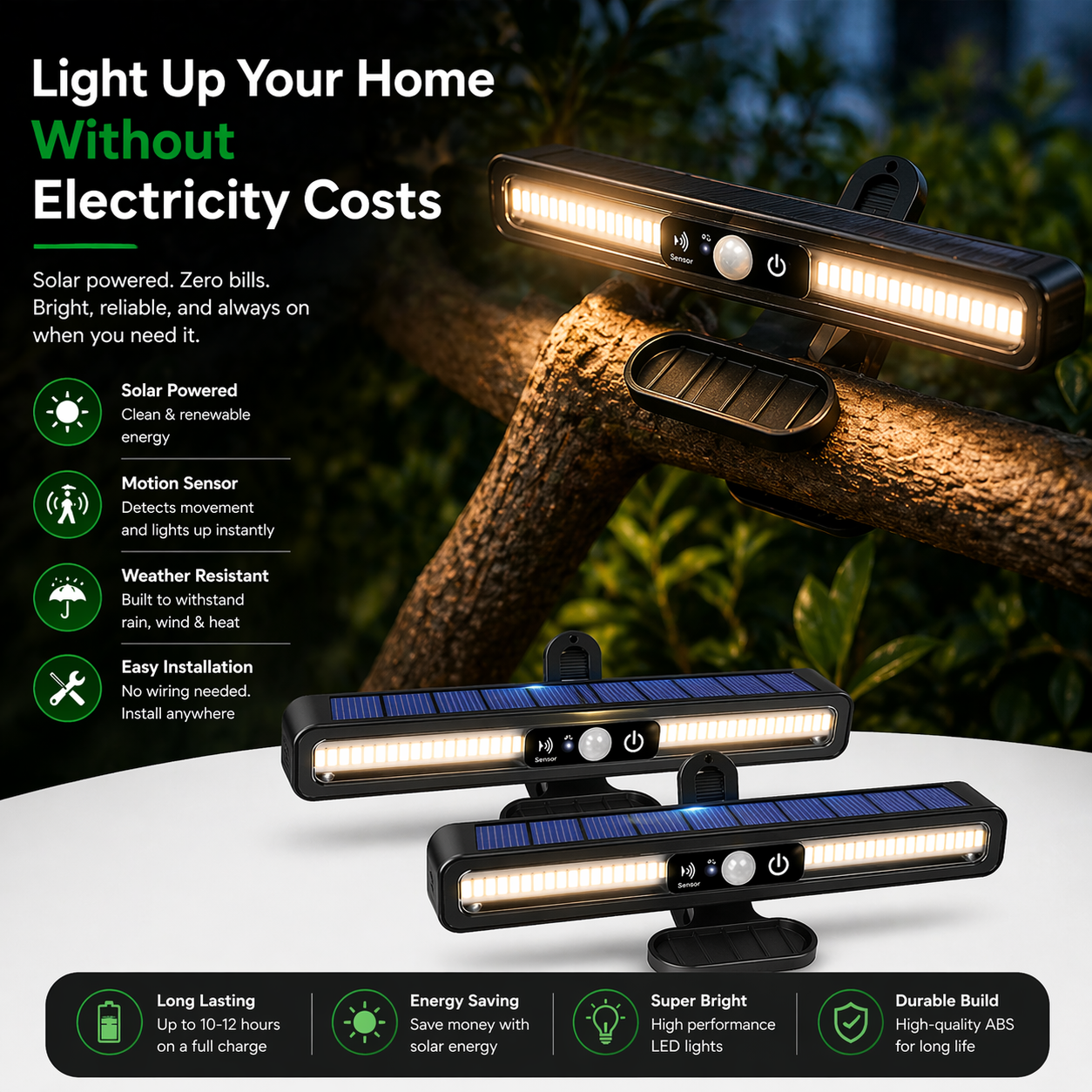 Luz solar con sensor de movimiento