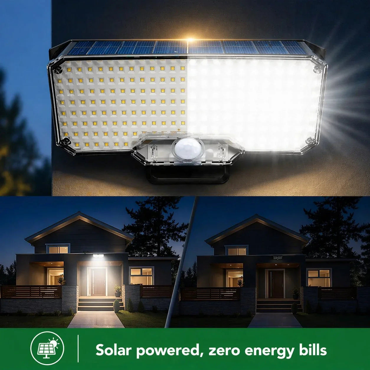 Foco solar de seguridad para pared