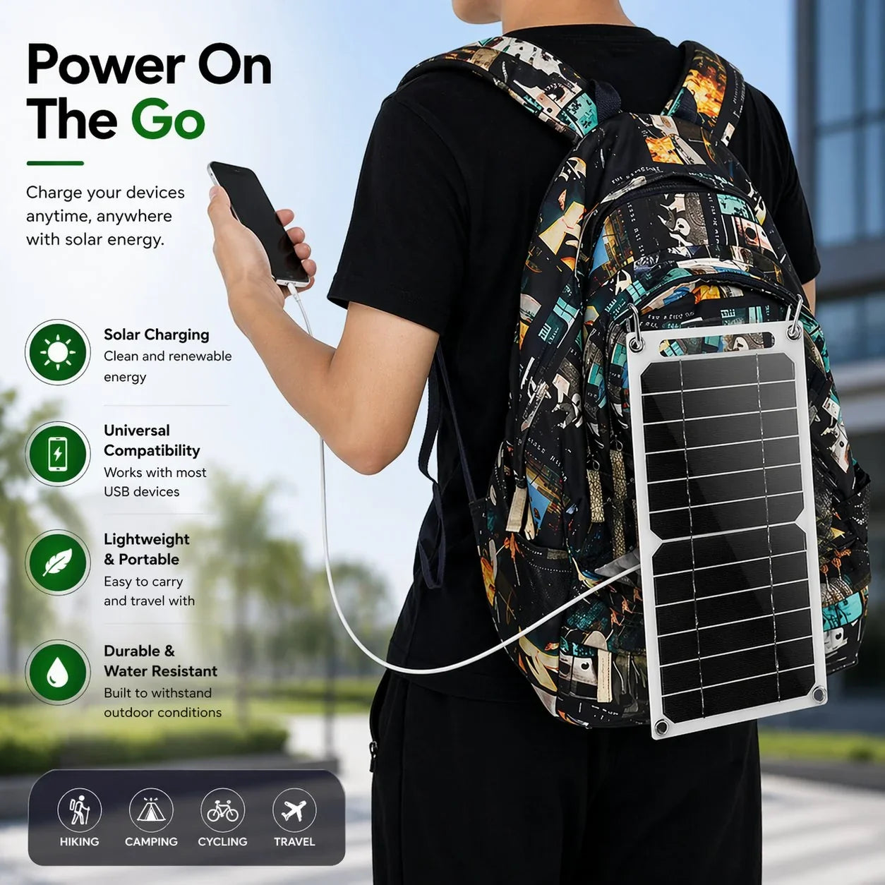 Cargador solar USB portátil